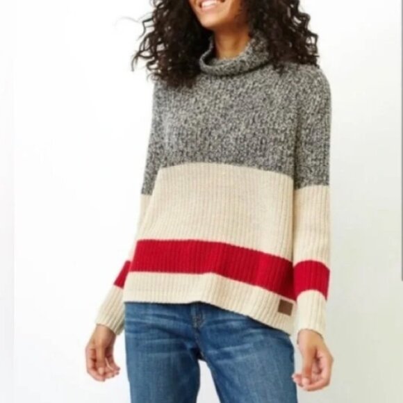 Roots Sweaters - Roots Cabin Sweater Mock Neck Grey Oat Mix Oversized BRAND NEW NWT Size Medium